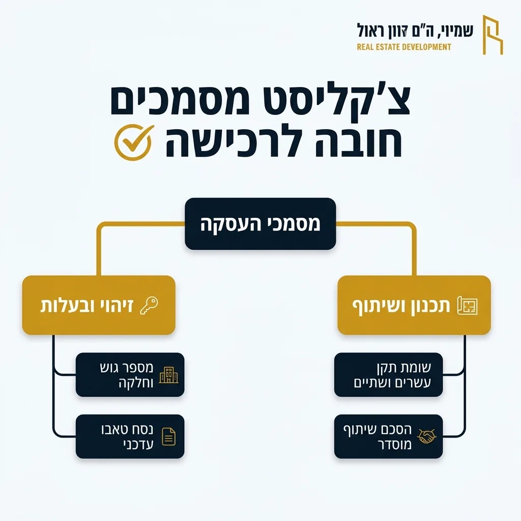 אינפוגרפיקה — צ'קליסט מסמכים חובה לרכישה: מסמכי העסקה